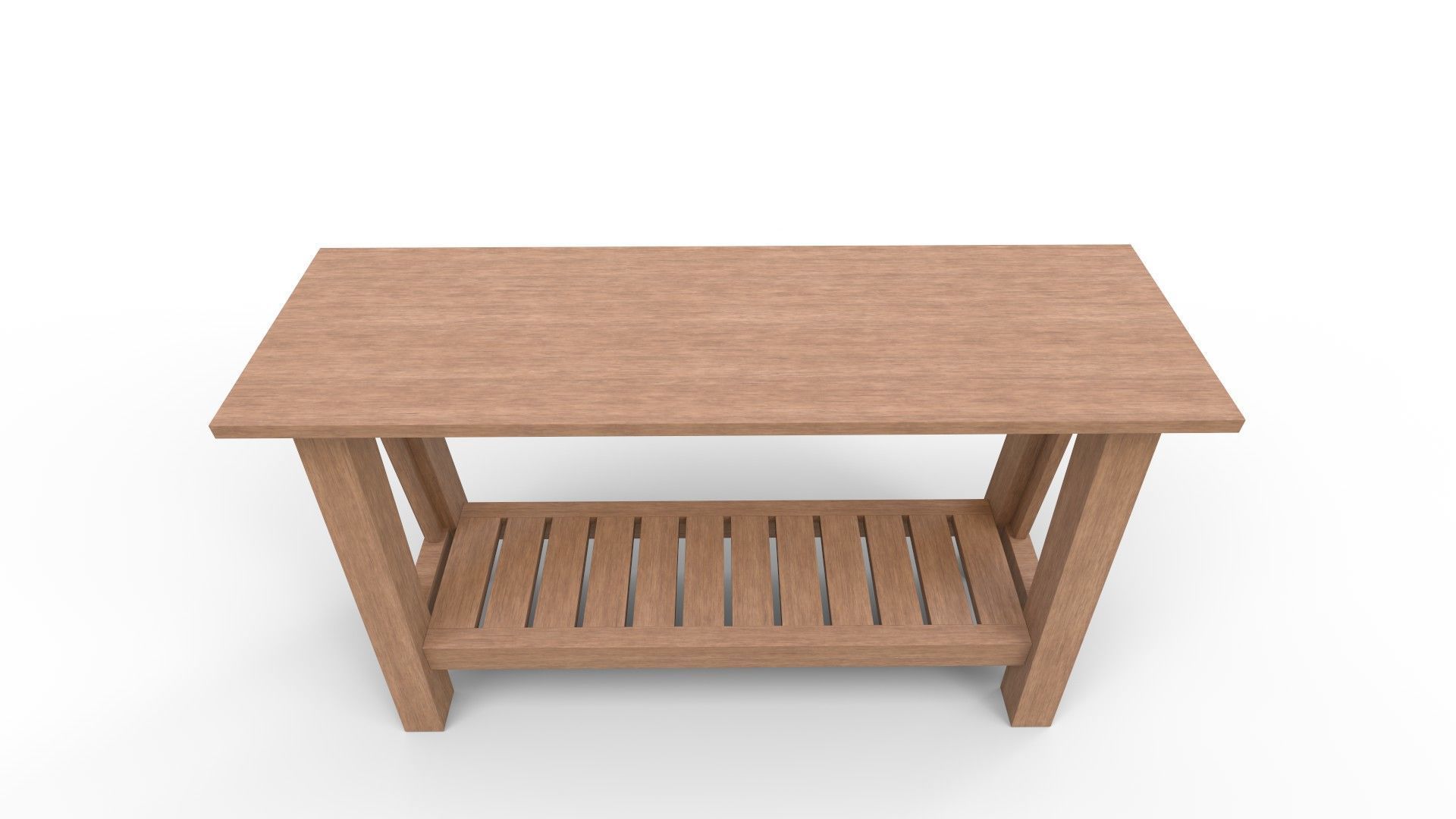 Boothbay Solid Wood Console Table 3D model_3
