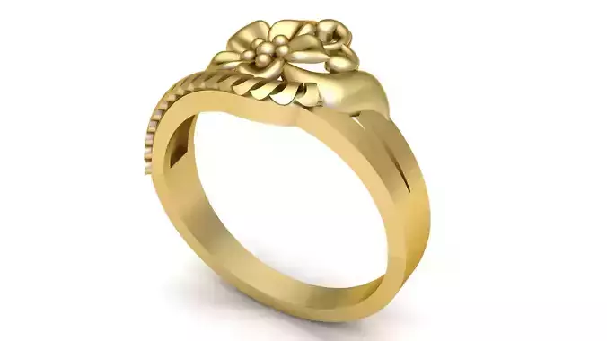 JAMINE FLOWER DESIGN GOLD RING 3D PRINTABLE MODEL