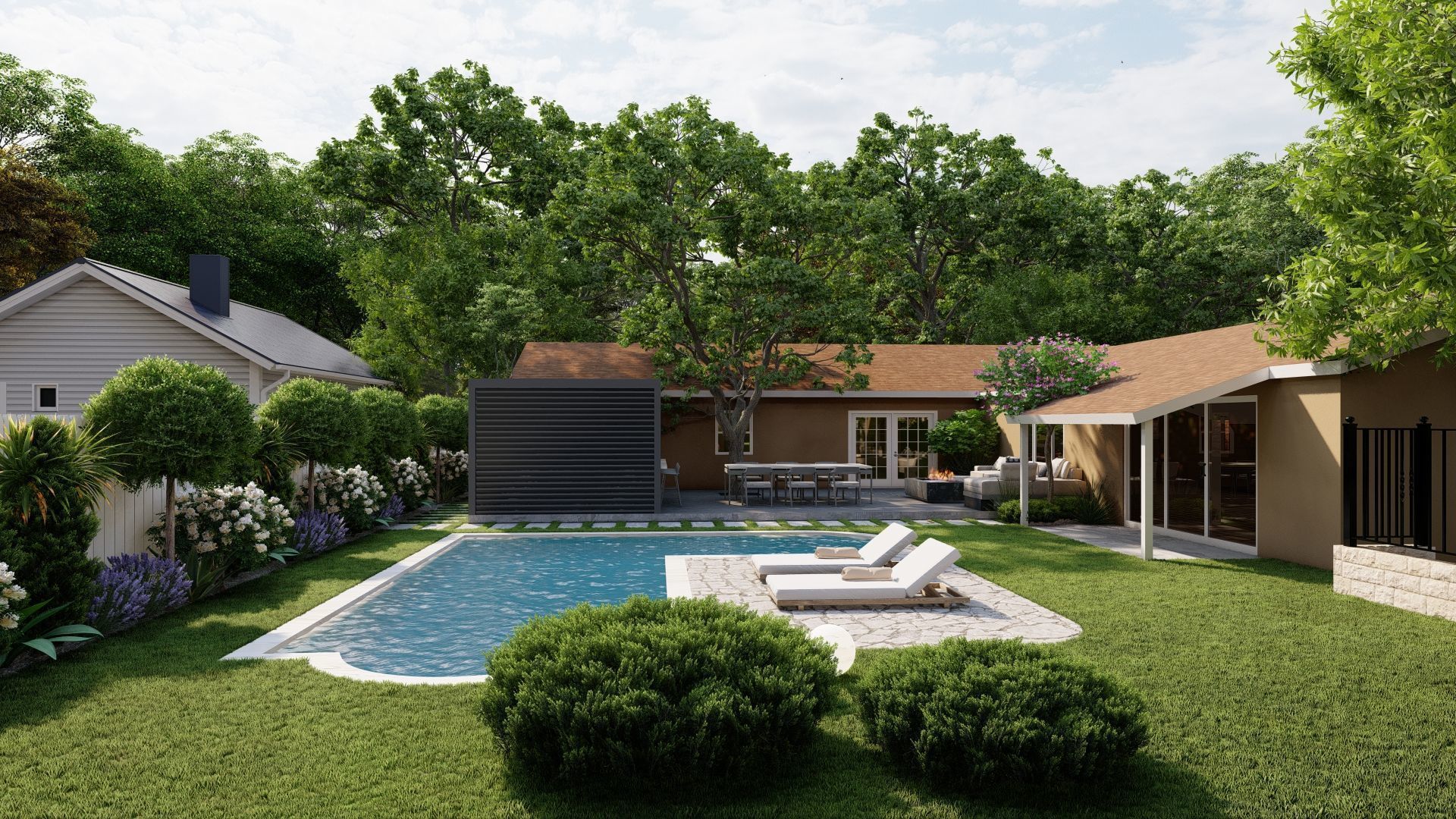 D Exterior Scene 3D model design garden and landscape  3D model_4