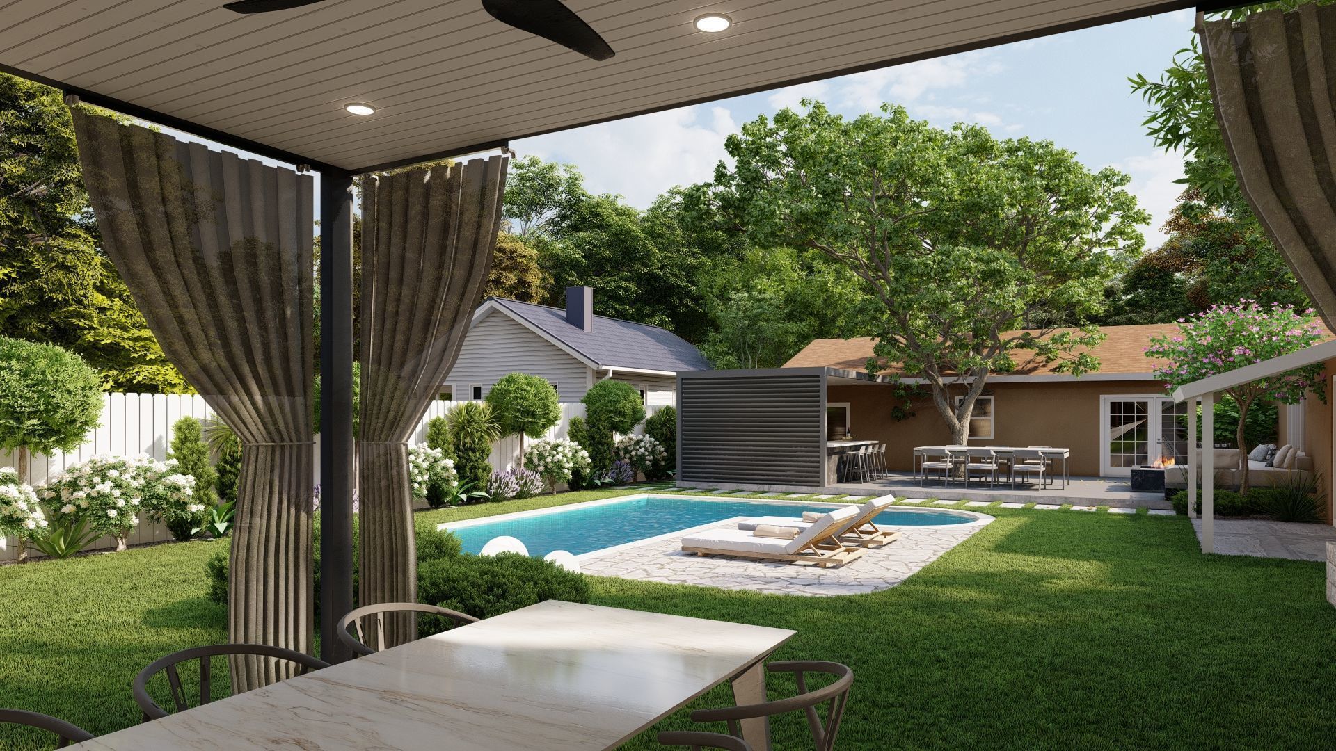 D Exterior Scene 3D model design garden and landscape  3D model_5