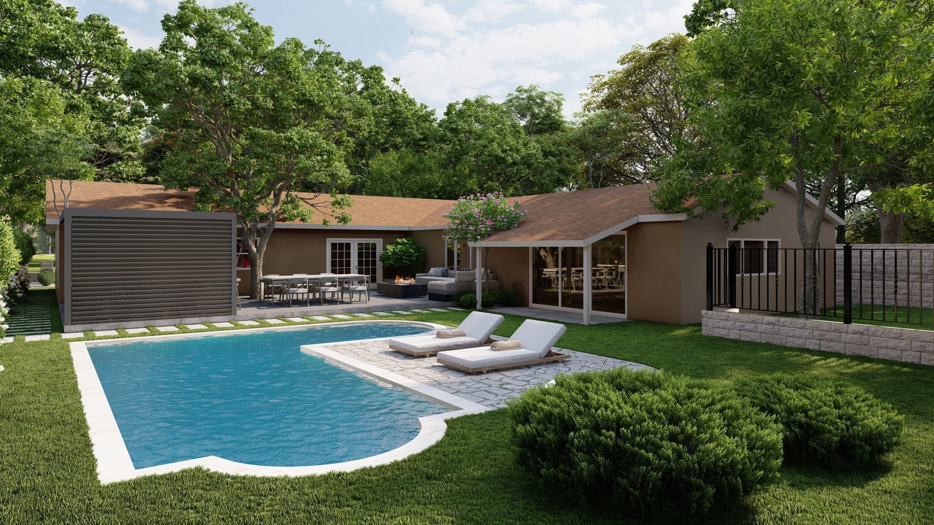 D Exterior Scene 3D model design garden and landscape  3D model_6