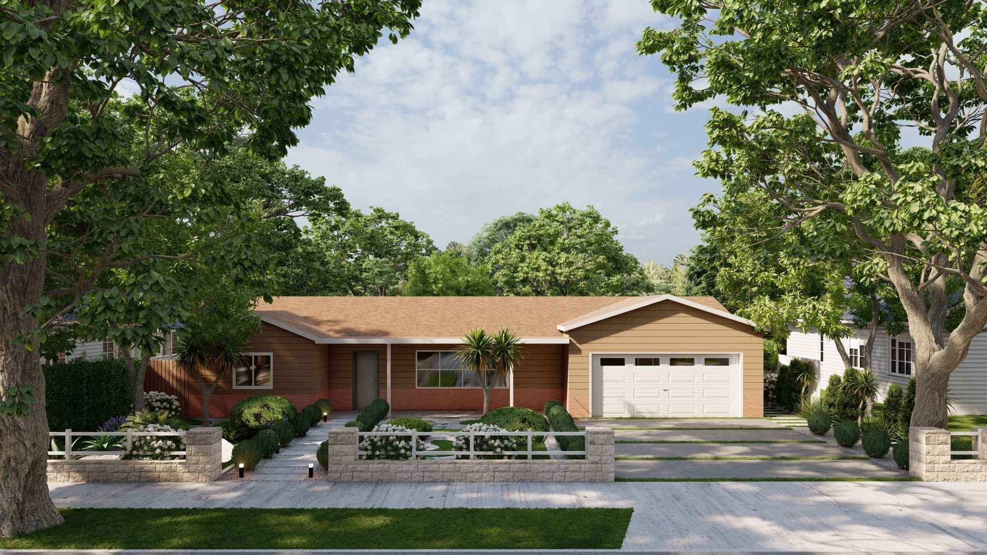 D Exterior Scene 3D model design garden and landscape  3D model_8