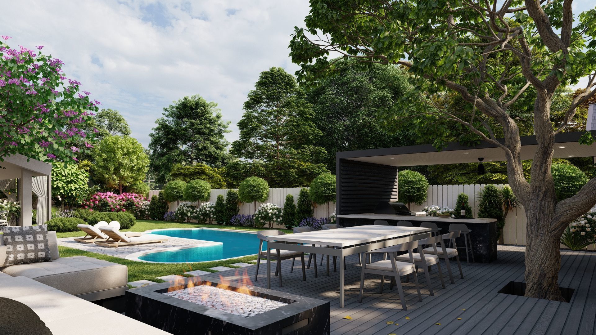 D Exterior Scene 3D model design garden and landscape  3D model_3