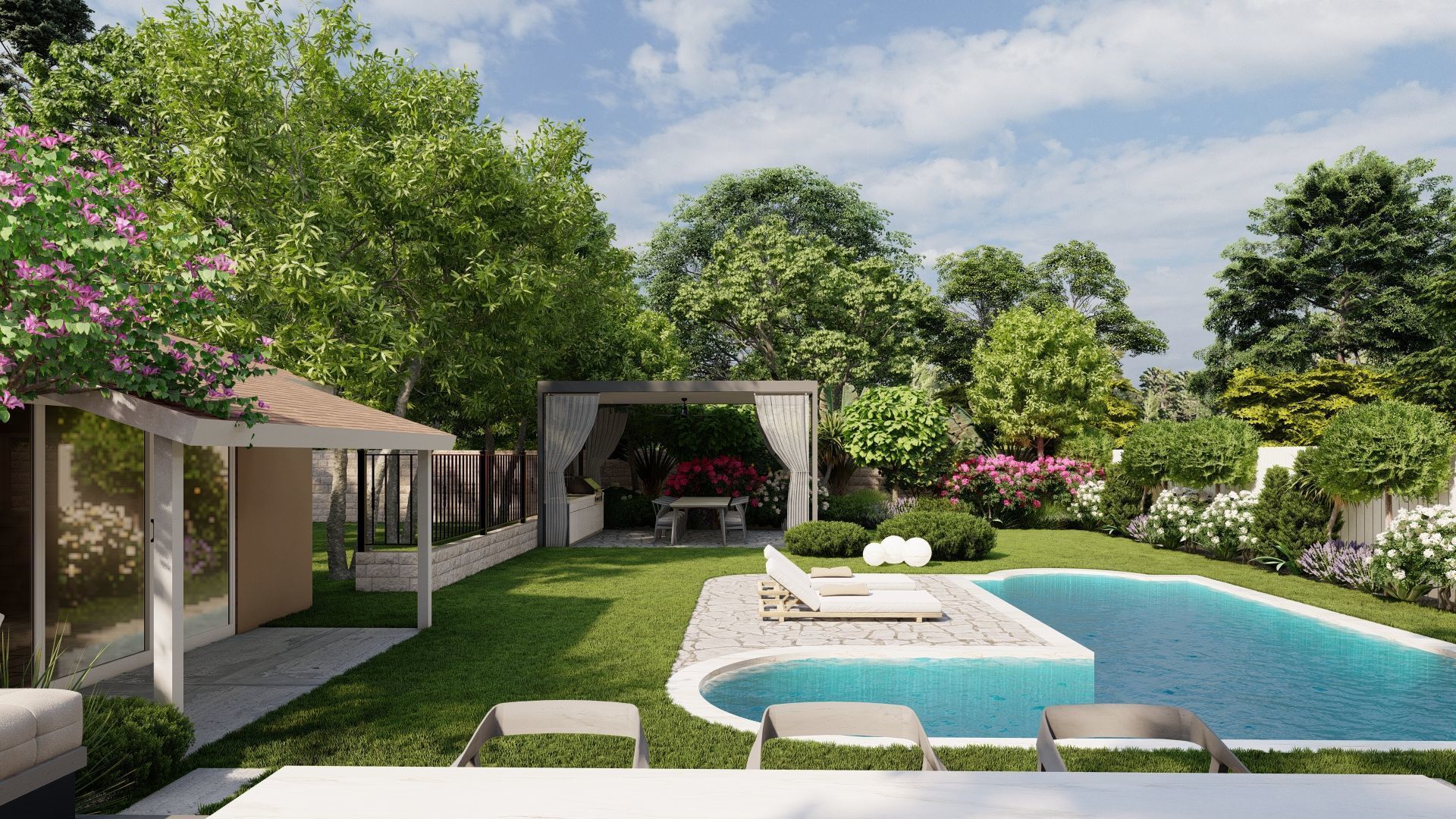 D Exterior Scene 3D model design garden and landscape  3D model_2