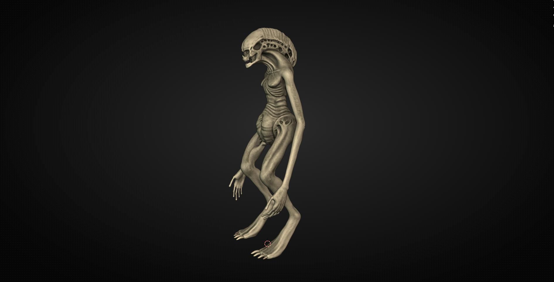 Alien Newborn 3D model_7