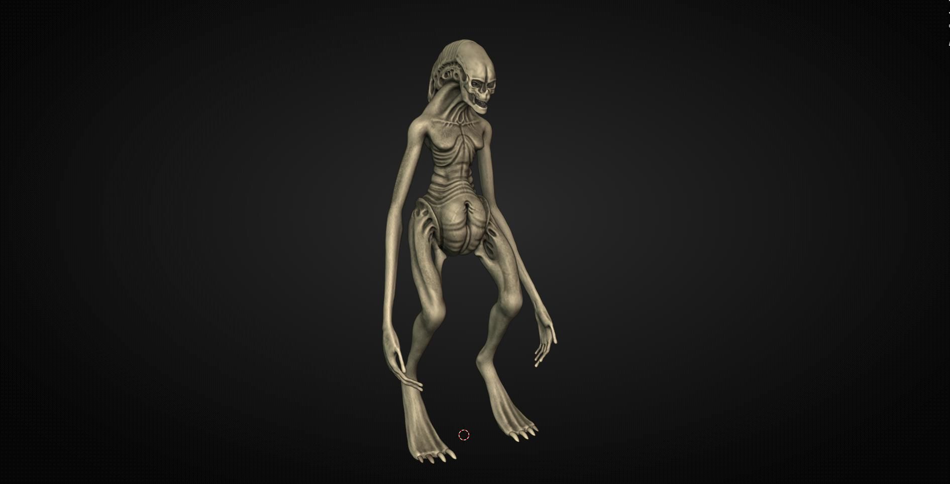 Alien Newborn 3D model_6