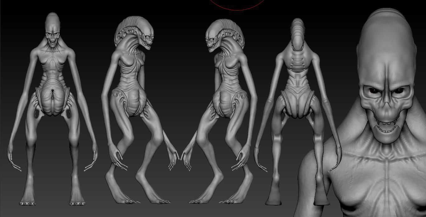 Alien Newborn 3D model_5