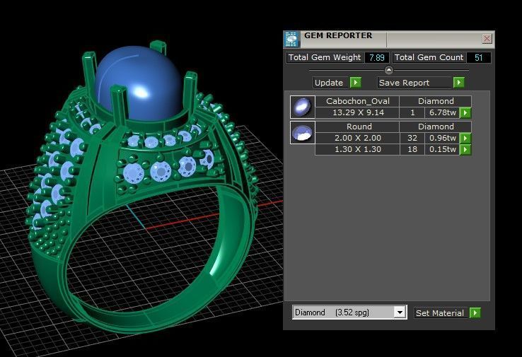 HIP HOP RED RUBY  RING 3D PRINTABLE MODEL  3D print model_6