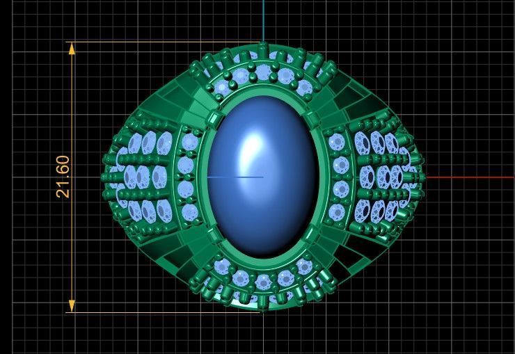 HIP HOP RED RUBY  RING 3D PRINTABLE MODEL  3D print model_4