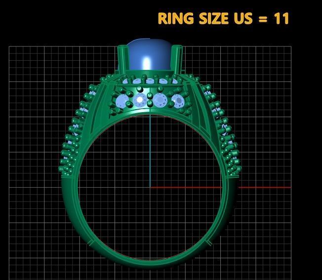 HIP HOP RED RUBY  RING 3D PRINTABLE MODEL  3D print model_8