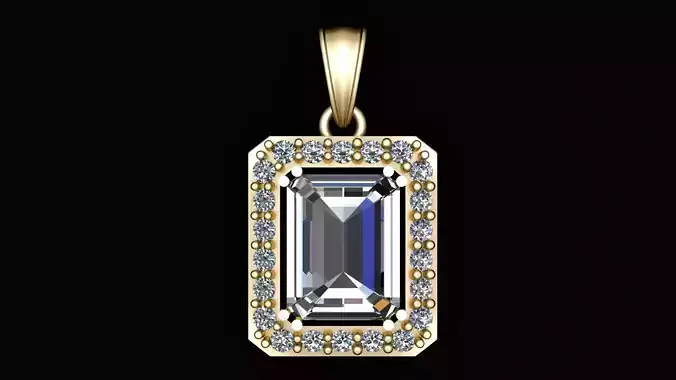 PRECIOUS MOISSANITE PENDANT 3D PRINTABLE MODEL  3D print model