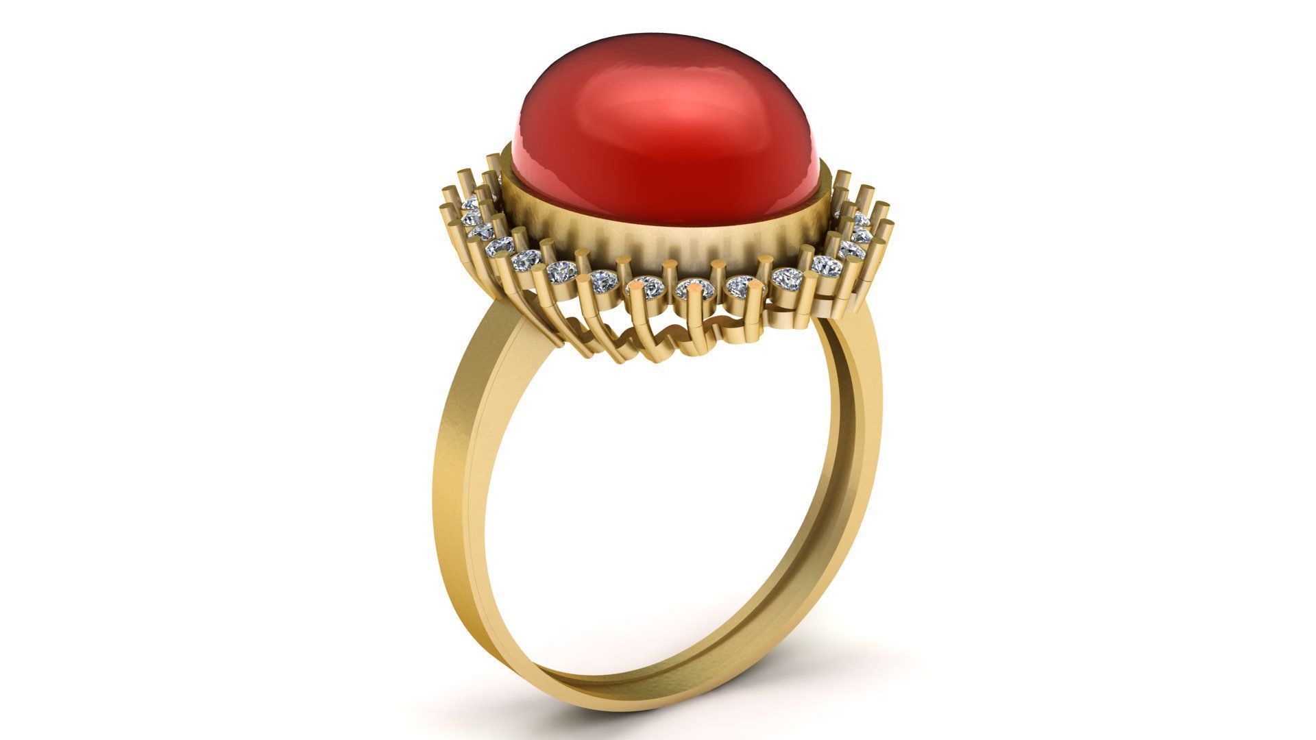 PRECIOUS PEARL RING 3D PRINTABLE MODEL  3D print model_3