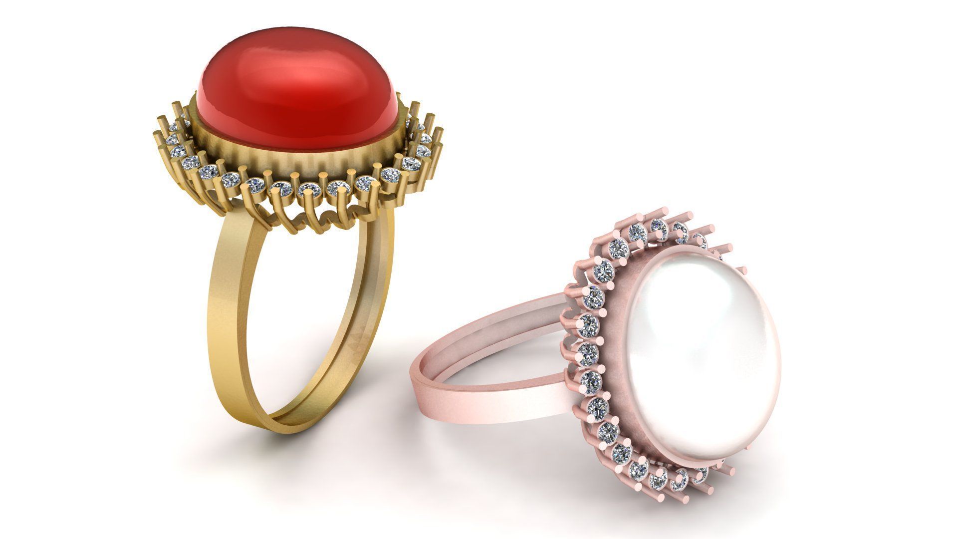PRECIOUS PEARL RING 3D PRINTABLE MODEL  3D print model_1