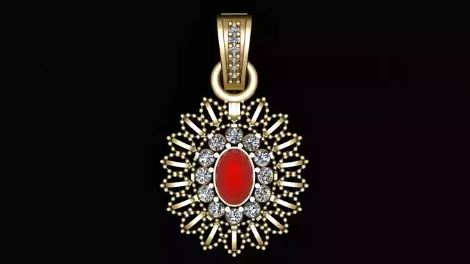 ANTIQUE LUXURY PEAL PENDANT 3D PRINTABLE MODEL 