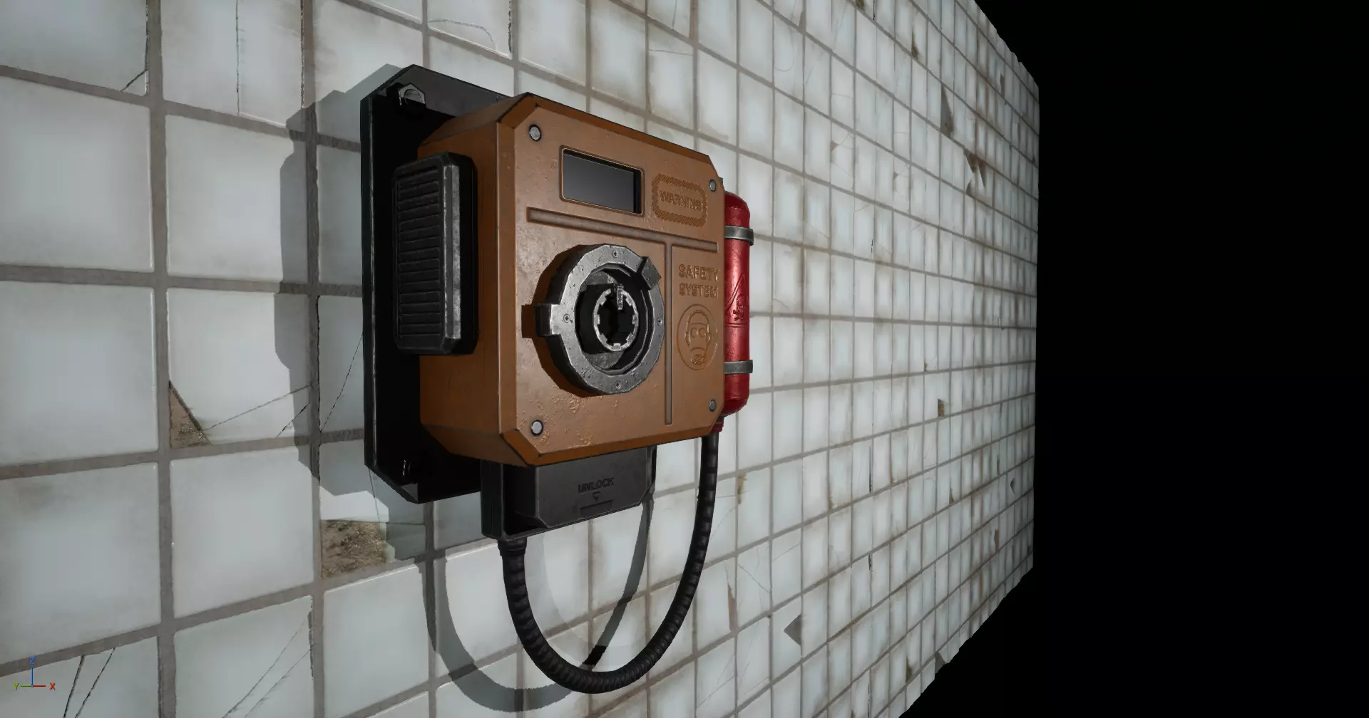 Sci-fi wall module Low-poly 3D model