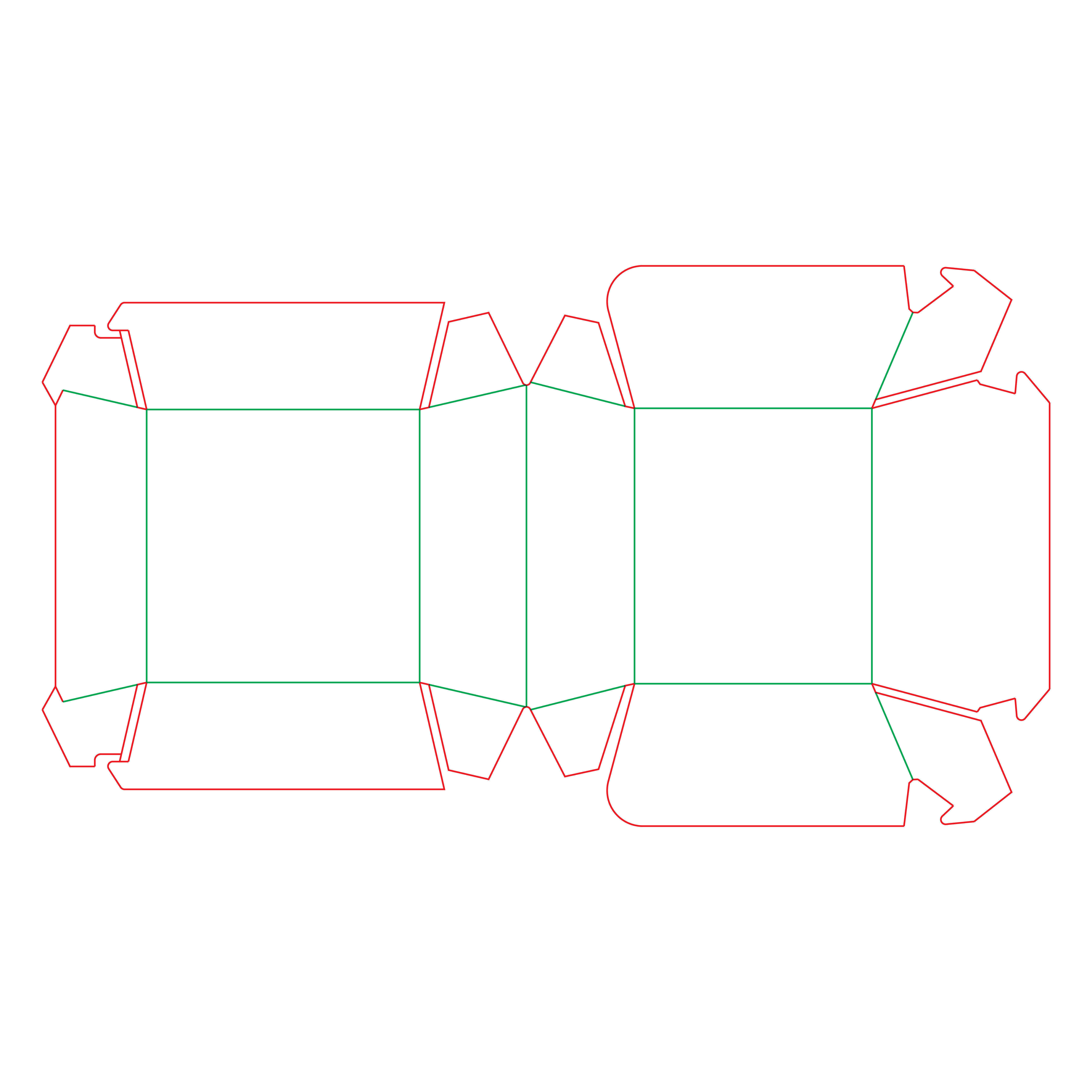 Kraft burger box mockup with open closed views and die-cut file Low-poly 3D model_11