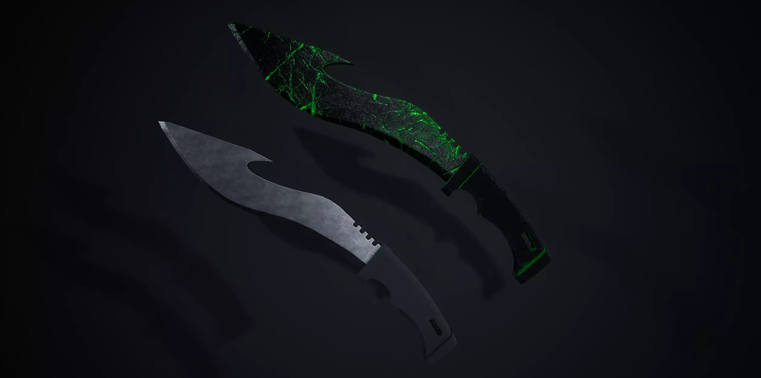 Knife Low-poly 3D model_0
