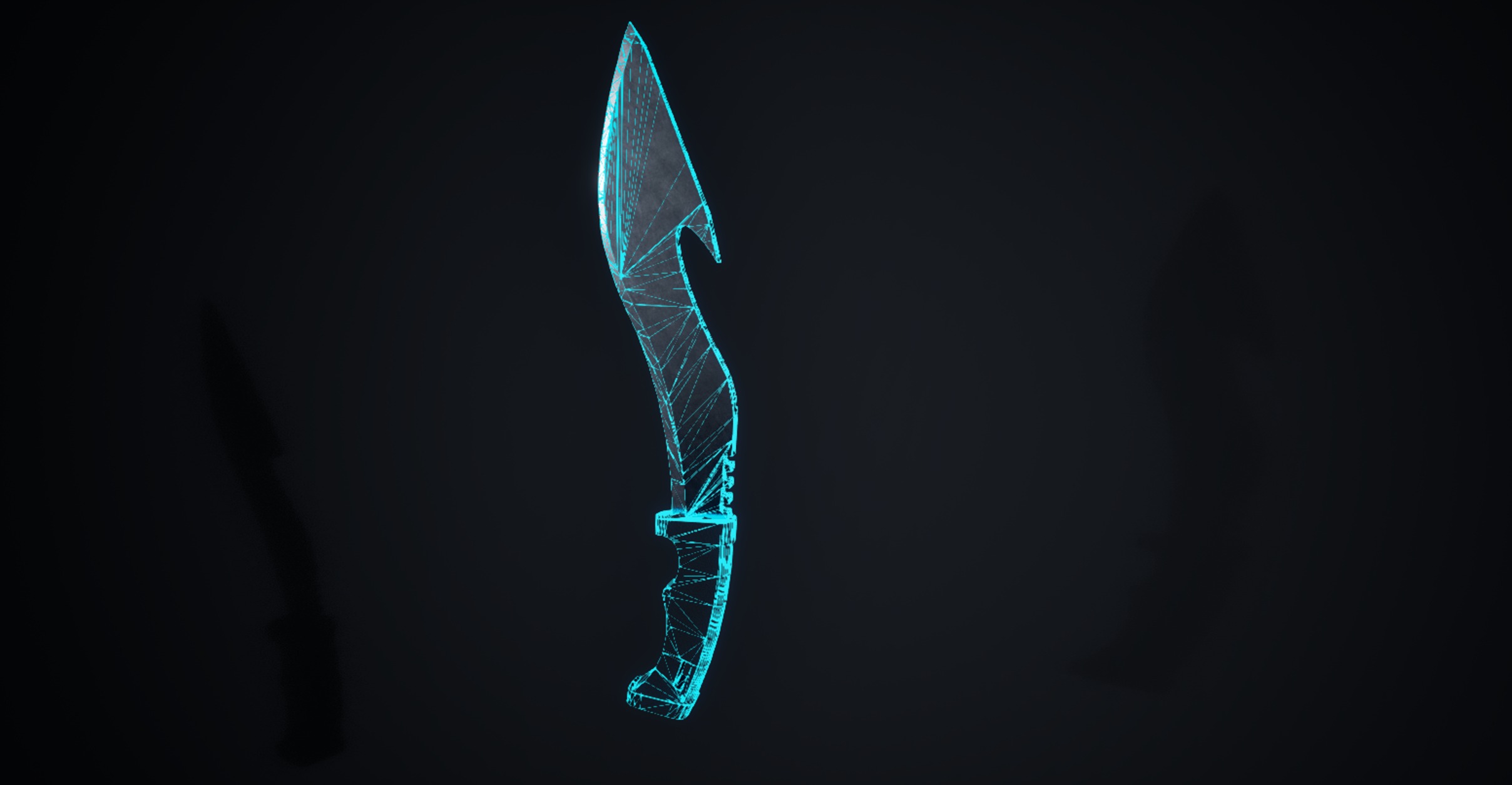 Knife Low-poly 3D model_8