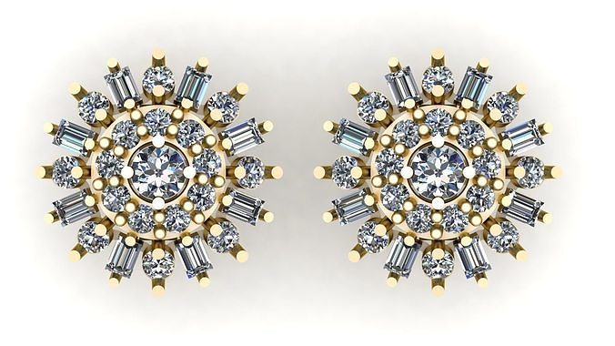 SOLITSRE DAIMOND EARRING 3D PRINTABLE MODEL  3D print model