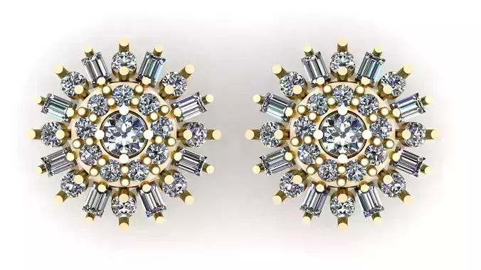 SOLITSRE DAIMOND EARRING 3D PRINTABLE MODEL 