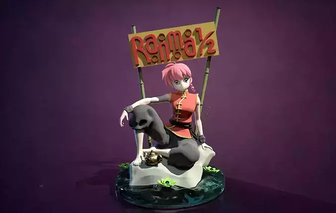 Ranma figurine manga Ranma sous forme fille anime
