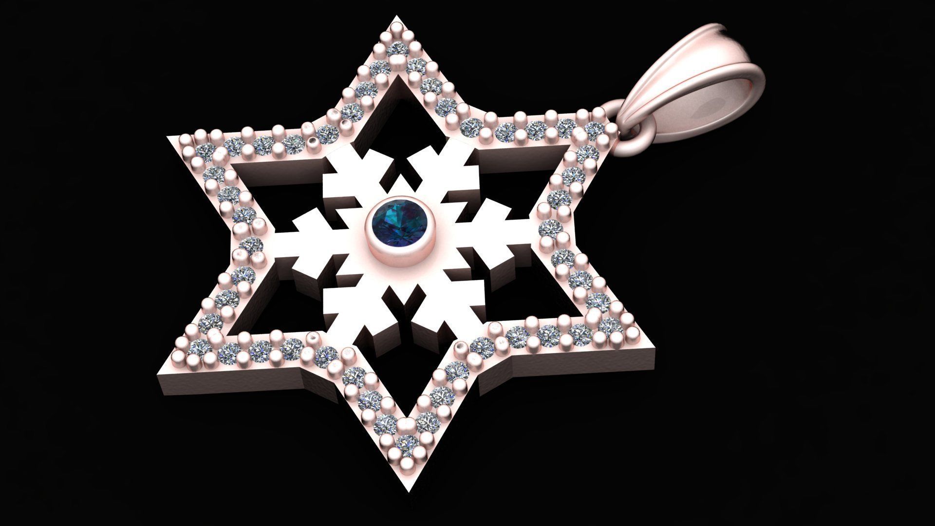 FANCY STAR DESIGN PENDANT 3D PRINTABLE MODEL  3D print model_1