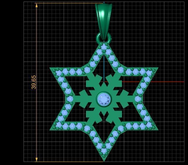 FANCY STAR DESIGN PENDANT 3D PRINTABLE MODEL  3D print model_6