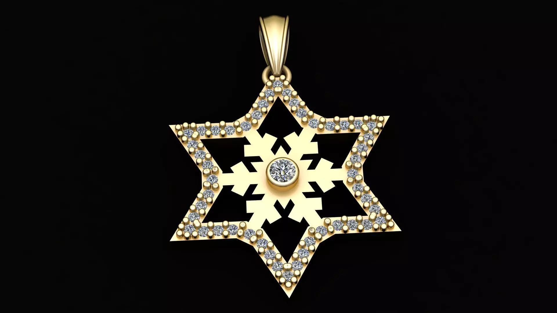 FANCY STAR DESIGN PENDANT 3D PRINTABLE MODEL  3D print model_0