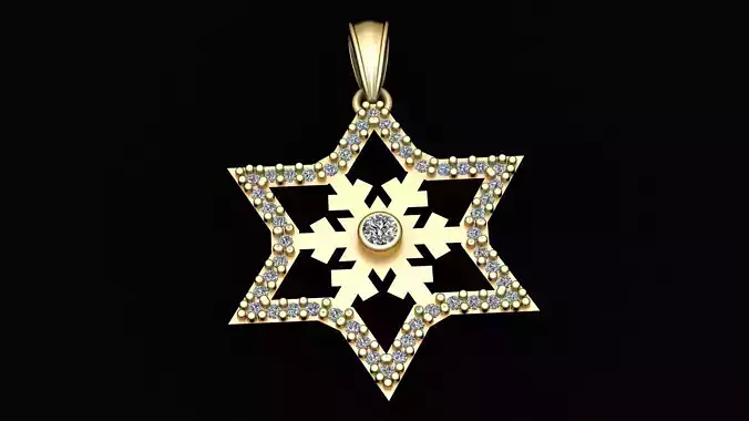 FANCY STAR DESIGN PENDANT 3D PRINTABLE MODEL  3D print model