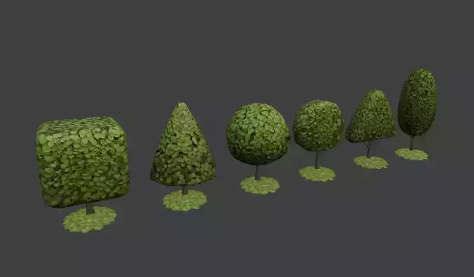 Geometric Lowpoly Bushes