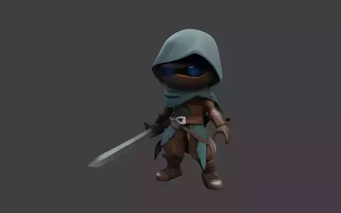 Stealth Assassin Chibi Character 3D model