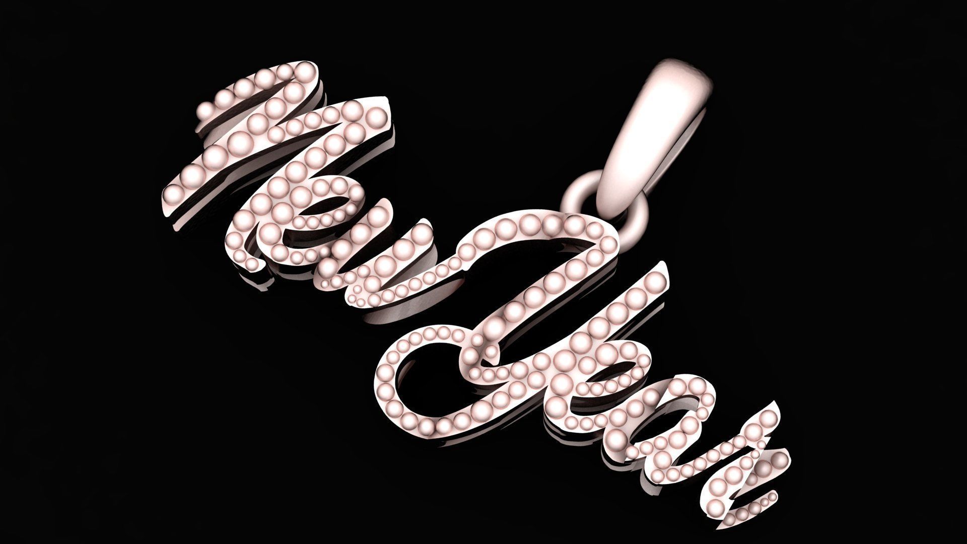NEW YEAR WORD PENDANT 3D PRINTABLE MODEL  3D print model_1