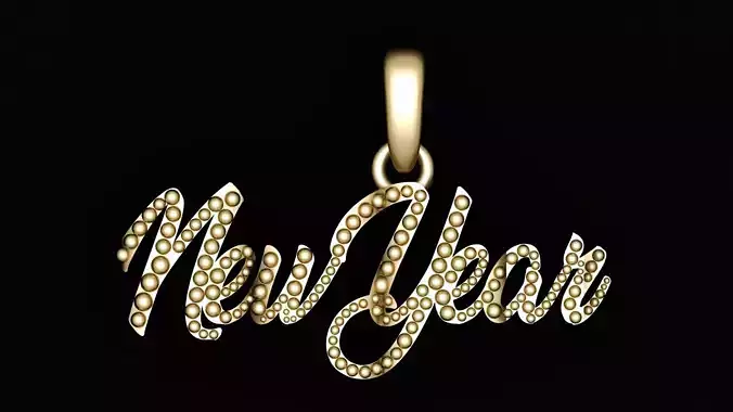 NEW YEAR WORD PENDANT 3D PRINTABLE MODEL  3D print model