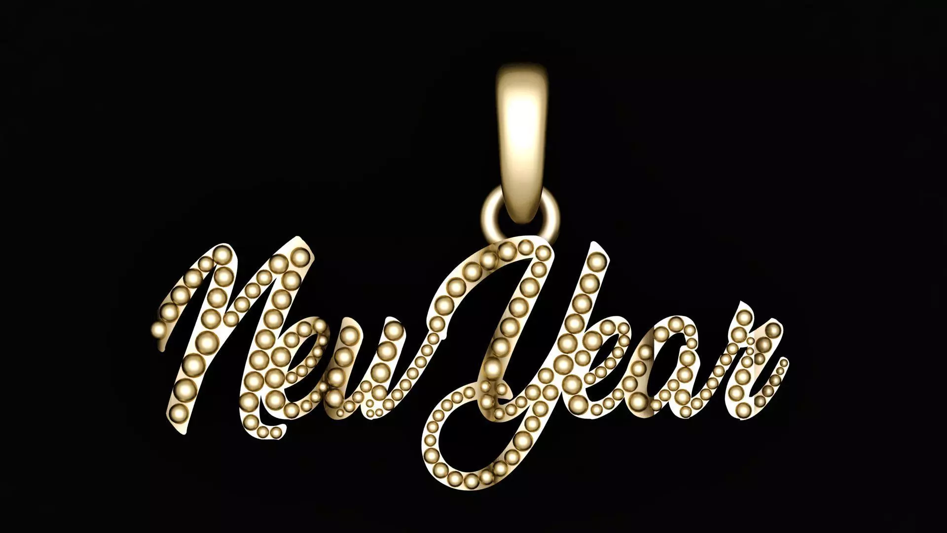 NEW YEAR WORD PENDANT 3D PRINTABLE MODEL  3D print model_0