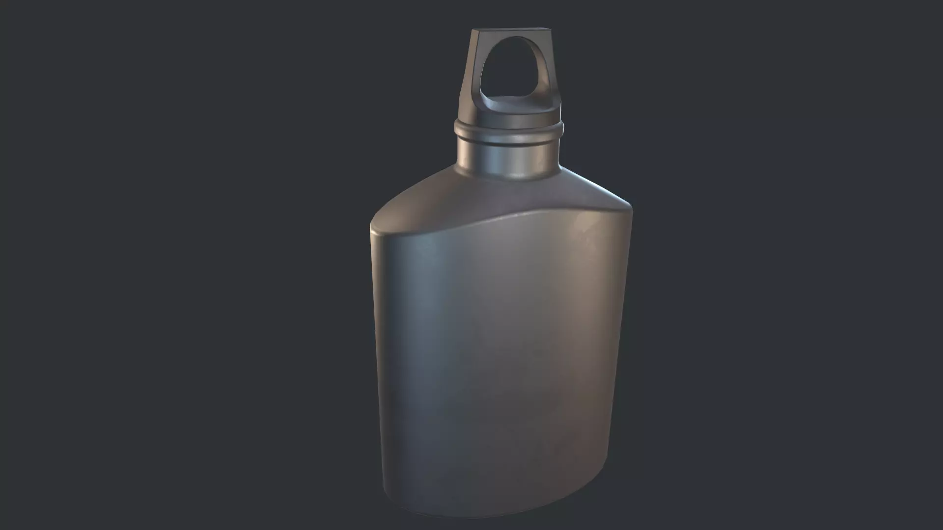 Flask Canister Black Low-poly 3D model_0