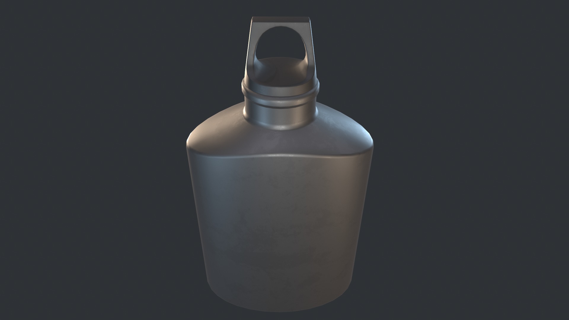 Flask Canister Black Low-poly 3D model_4