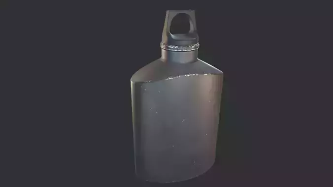 Flask Canister Black Scraped Low-poly 3D model