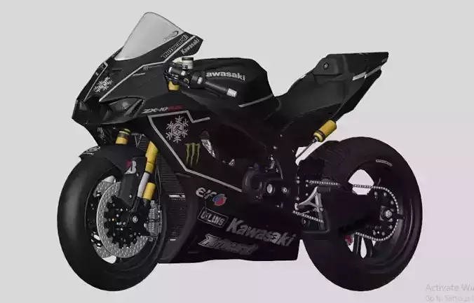 Kawasaki ZX10-RR Winter Test Livery 3D model