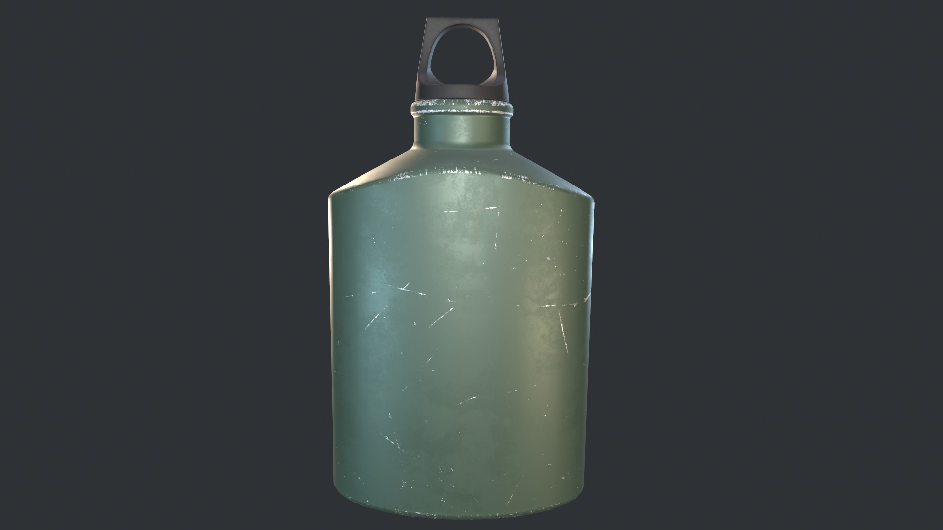 Flask Canister Green Scraped Low-poly 3D model_3