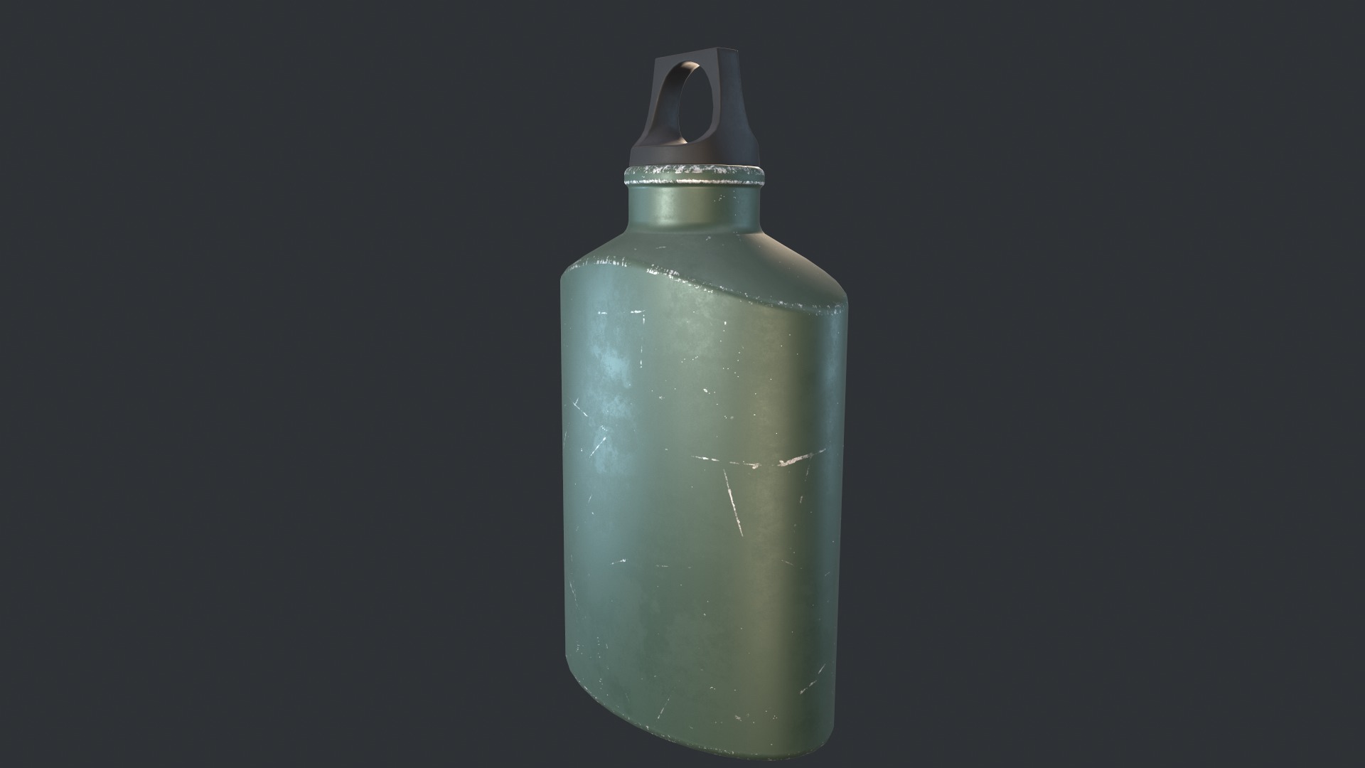 Flask Canister Green Scraped Low-poly 3D model_6