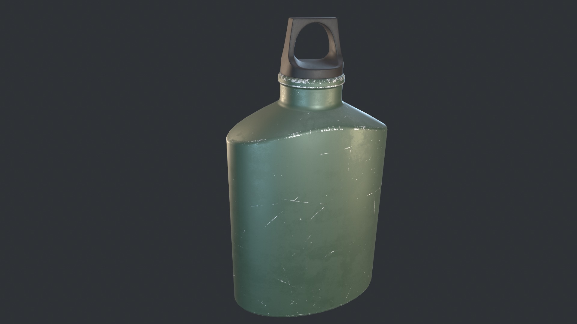Flask Canister Green Scraped Low-poly 3D model_5