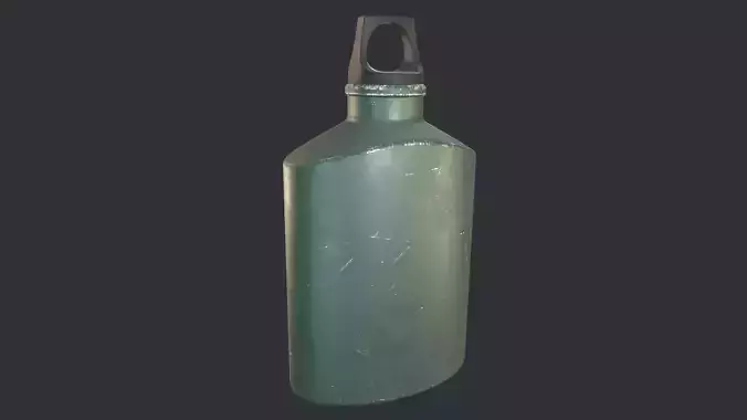 Flask Canister Green Scraped
