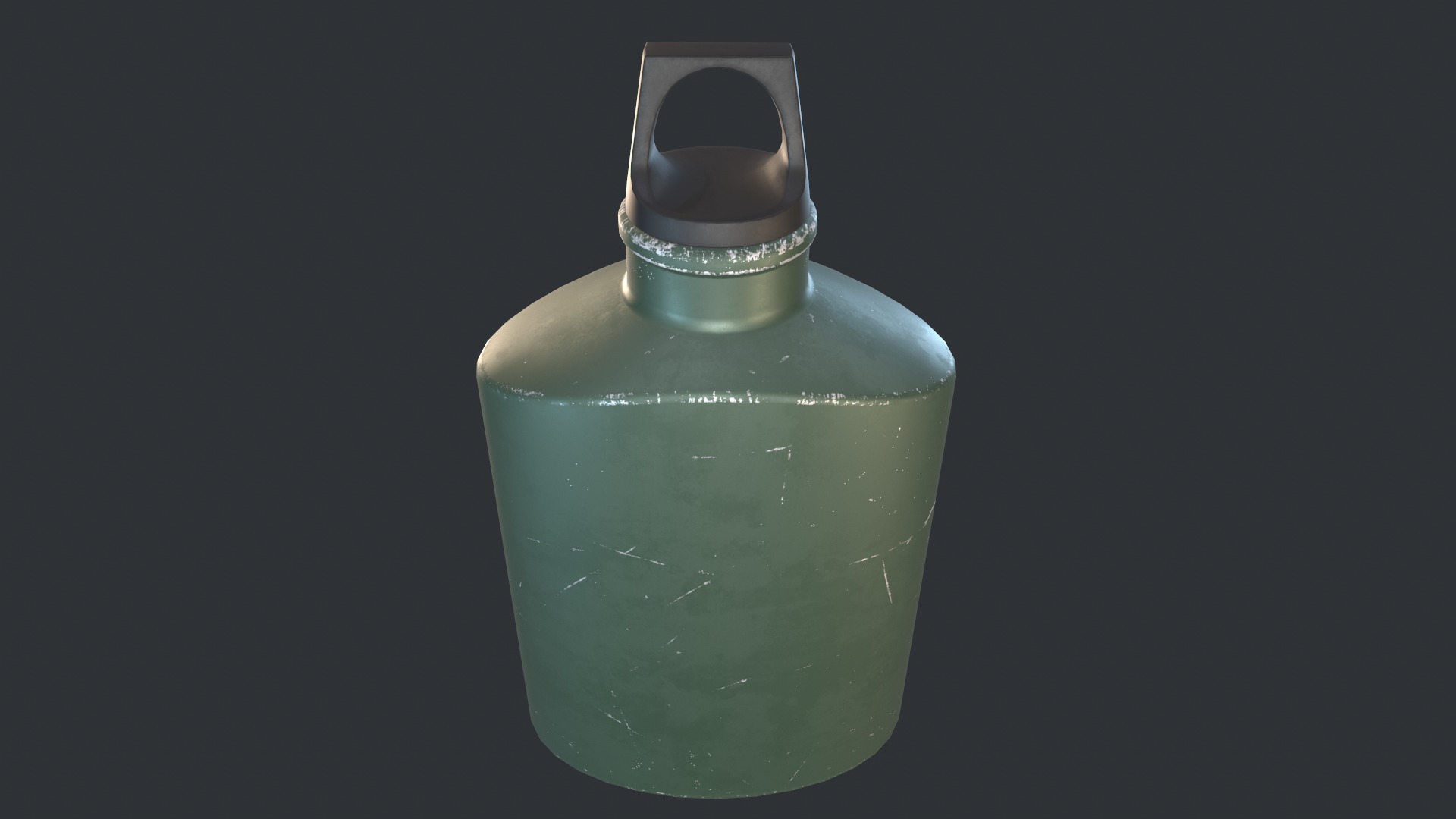 Flask Canister Green Scraped Low-poly 3D model_4