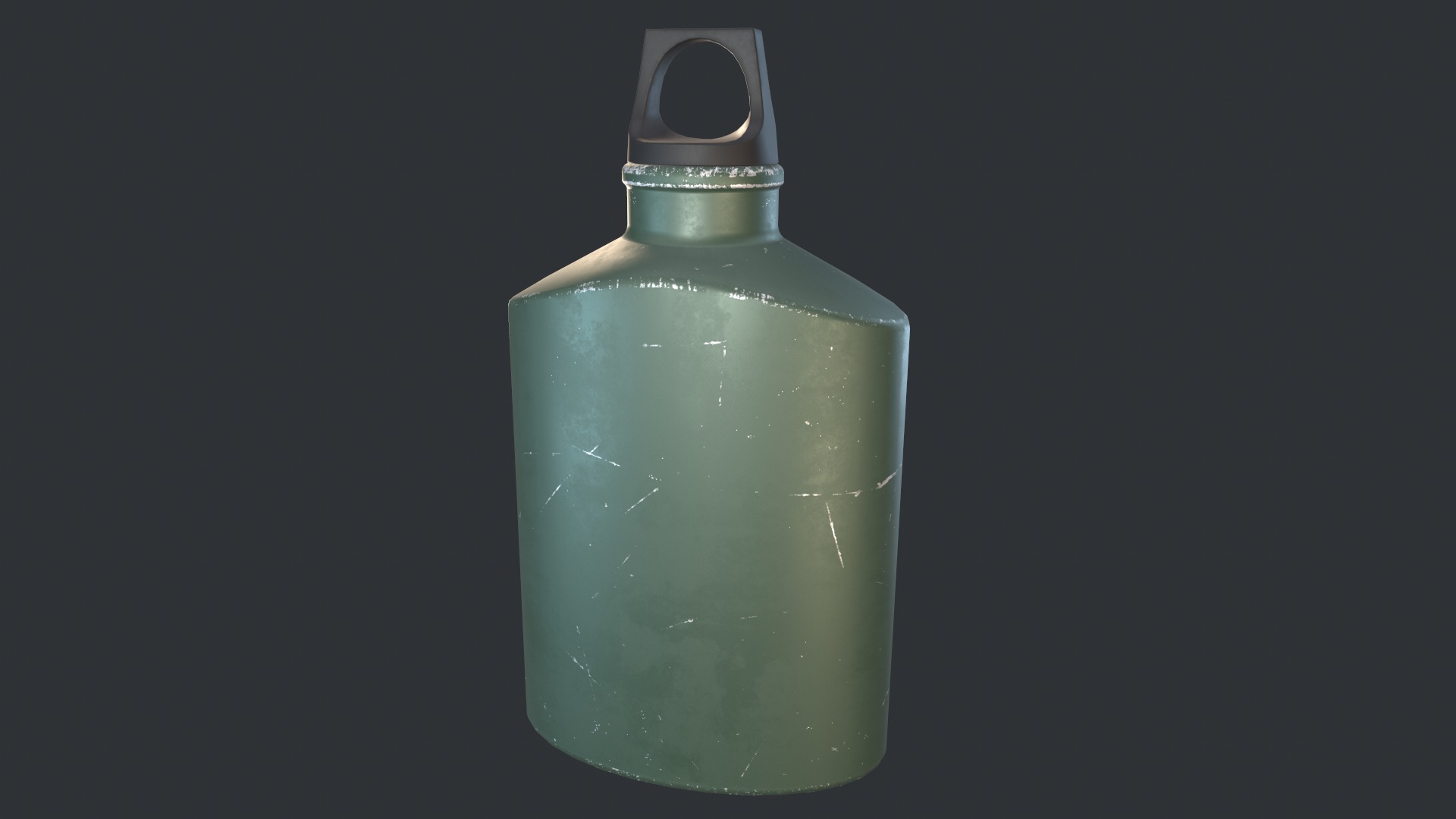 Flask Canister Green Scraped Low-poly 3D model_2