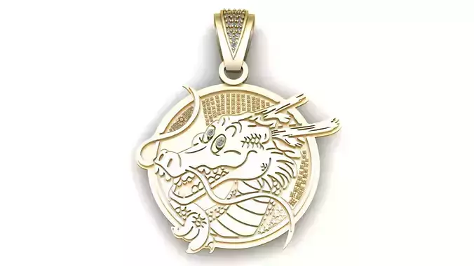 CHINESE DRAGON COIN PENDANT 3D PRINTABLE MODEL