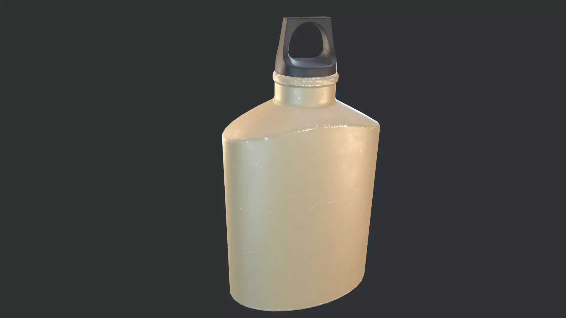 Flask Canister Khaki Scraped Low-poly 3D model