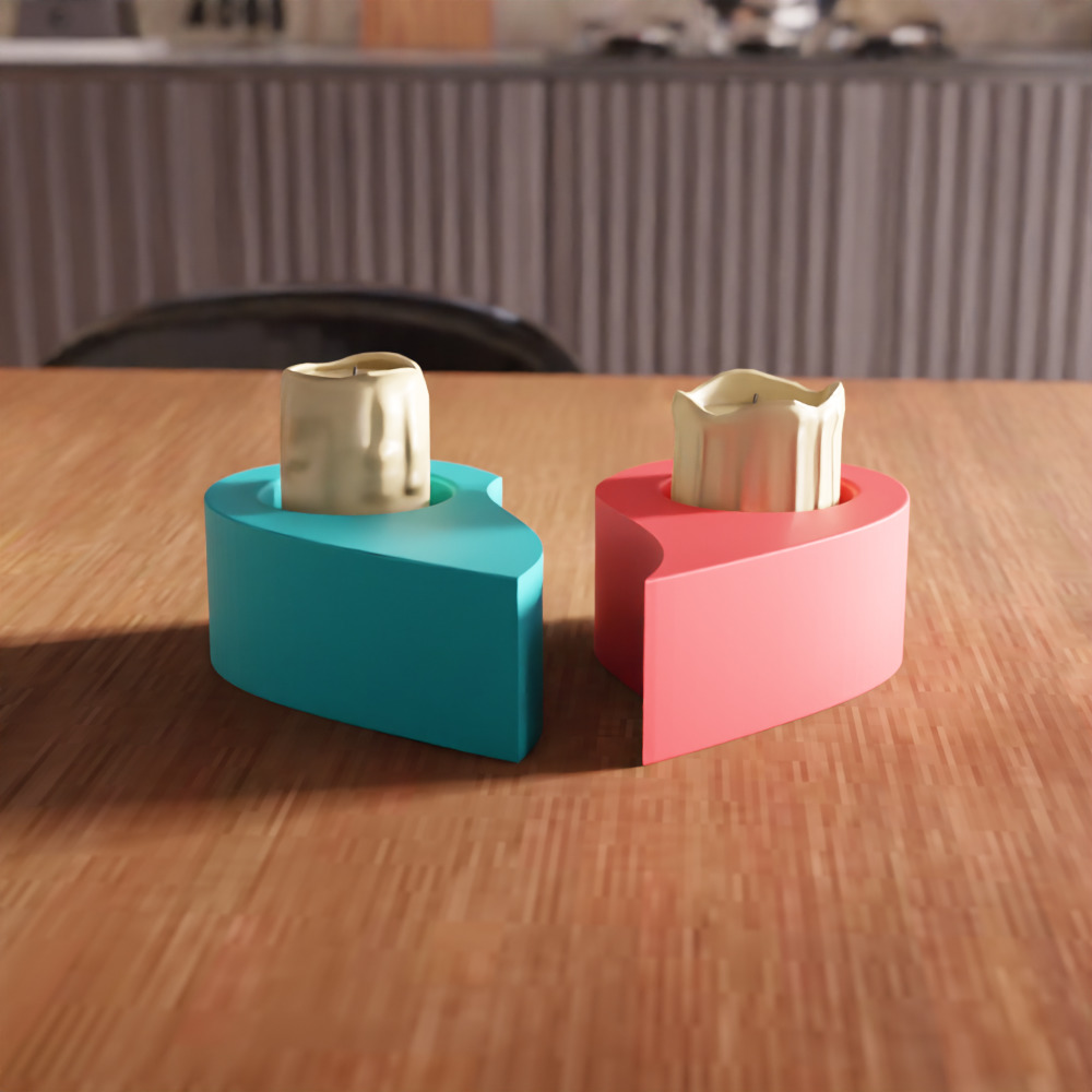 Heart Shape Tea Light Holder - 283 3D print model_2