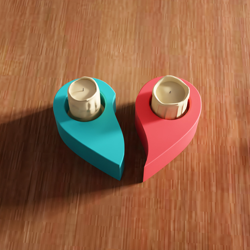 Heart Shape Tea Light Holder - 283 3D print model_1