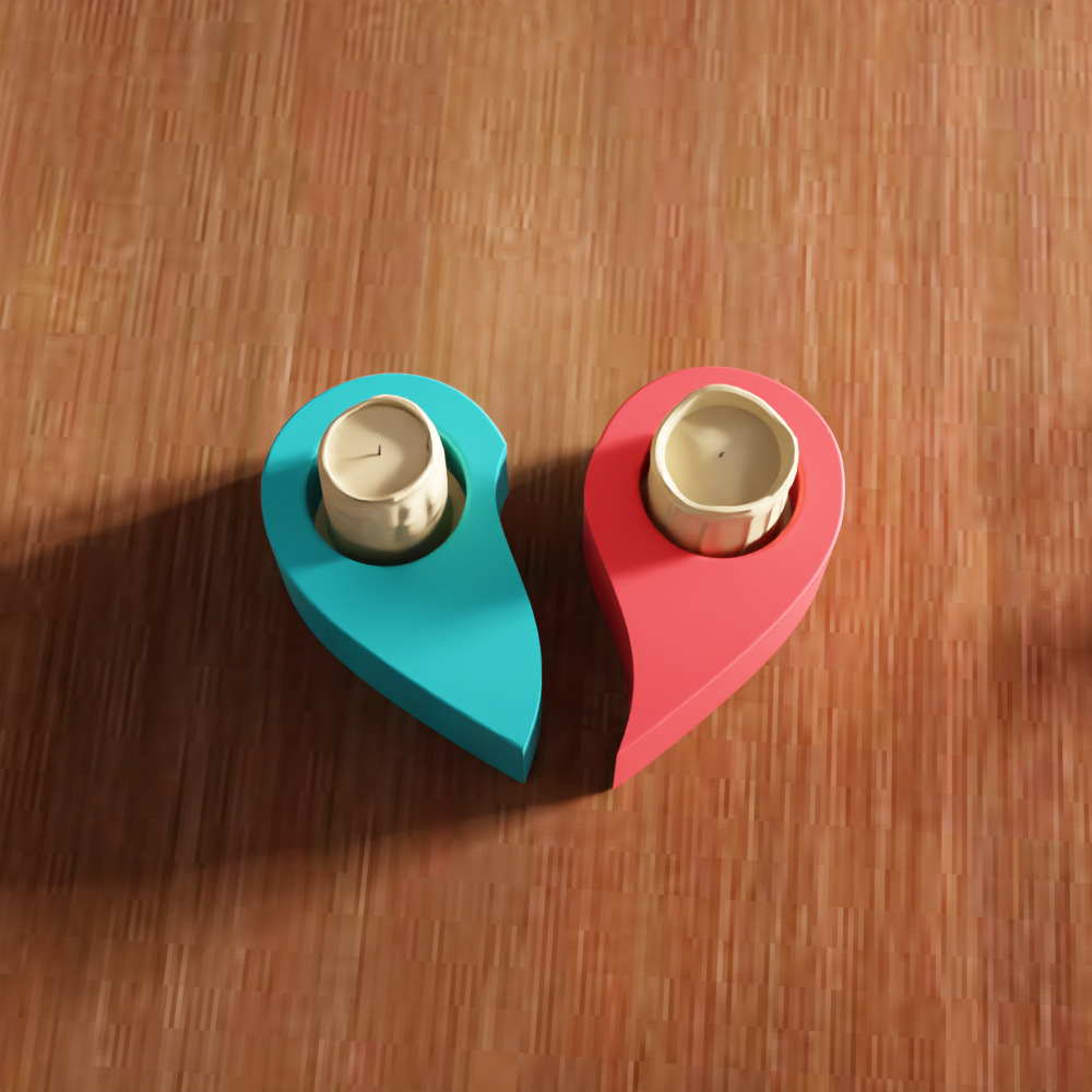 Heart Shape Tea Light Holder - 283 3D print model_4