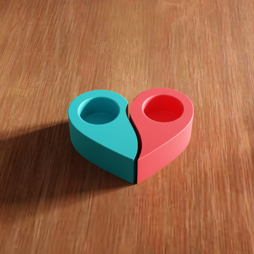 Heart Shape Tea Light Holder - 283 3D print model_6